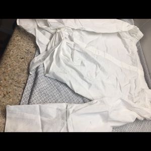 Off the shoulder white dress shirt